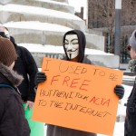 Manifestation contre la loi anticontrefaçon ACTA