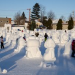 Saguenay en neige et ses sculptures