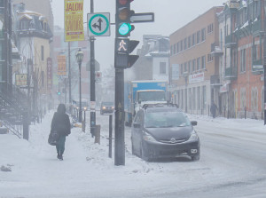 Tempête de neige et froid extrême du 2 février dernier ( rue Ontario sous la neige )